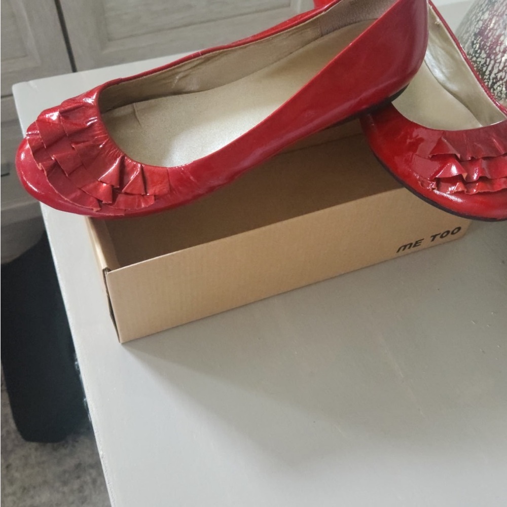 Alexis Red Ruffled Flats - Picture 4 of 5